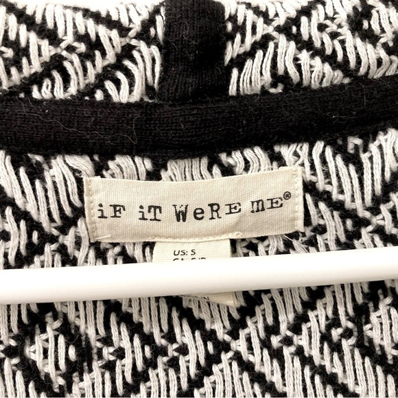 𝅺IF IT WERE ME 100% Cotton BLACK AND WHITE BOHO PONCHO - Size Small - Picture 11 of 12